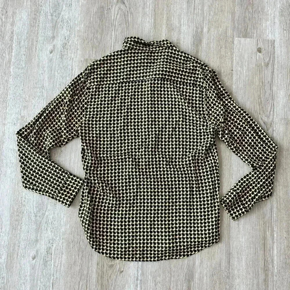 Mens Forever 21 Yellow/Black Printed Long Sleeve Shirt - M - Picture 4 of 5